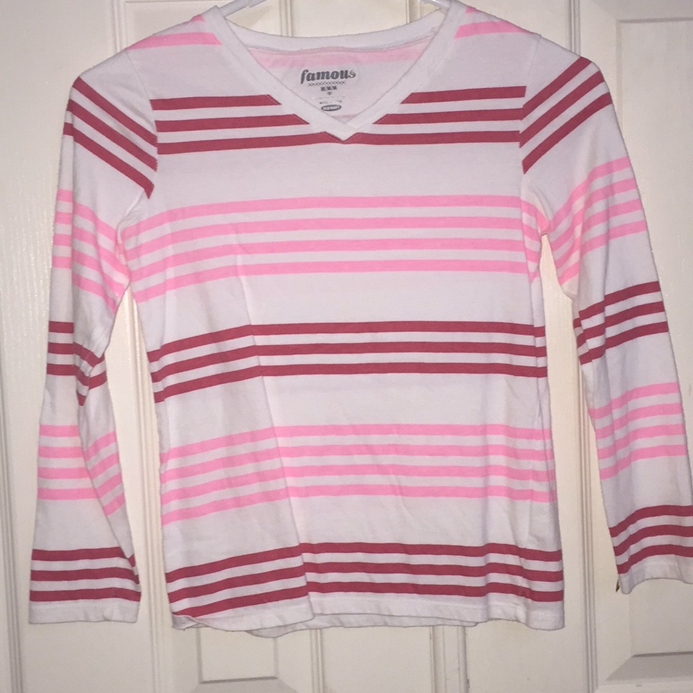 A stripped long sleeved shirt